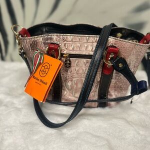 Marino Orlandi Pink and Black Shoulder Bag with Elegant Design